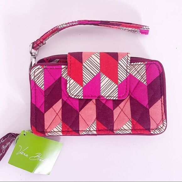 NWT Vera Bradley Pink & Red Patterned Wristlet - Picture 3 of 7